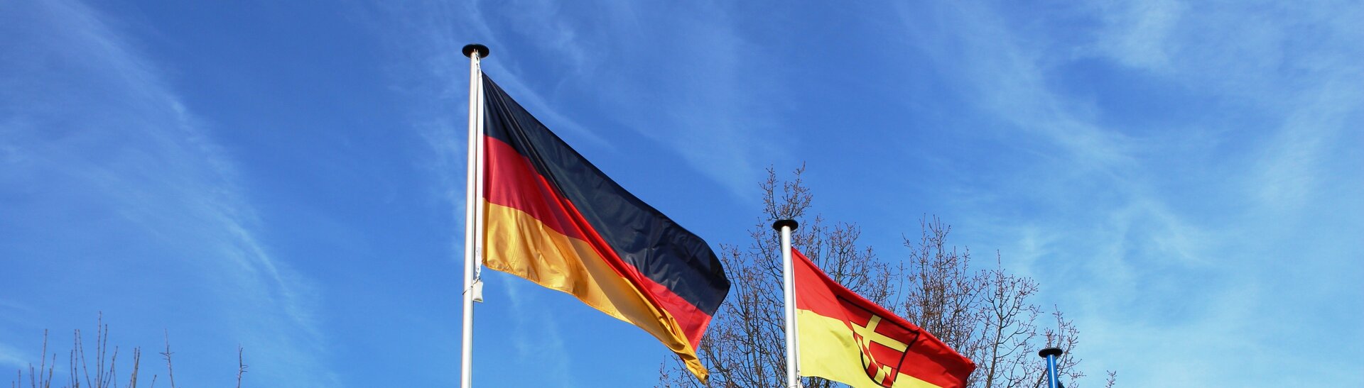 Fahnen Deutschland und Paderborn im Garten