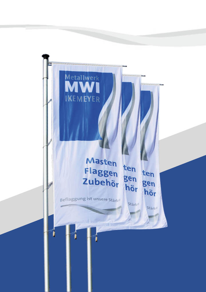 3 Fahnenmasten MWI mit Fahne